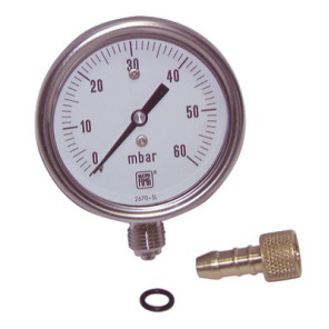Runder Druckmesser 0 bis 60 mbar Durchmesser 63mm M1/4" ohne Hülle- DIFF - 100250