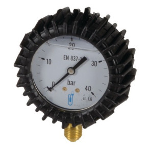 Runder Druckmesser 0 bis 40 bar Ø63mm M1/4" rostfreier Edelstahl Glyzerin mit Schutzabdeckung- DIFF - 901410