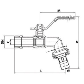 Robinet puisage BS raccord nez poignée plat- GENEBRE - 110136
