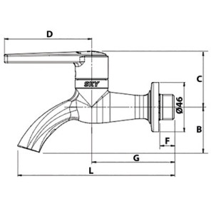 Robinet antigel breveté SKY M1/2''- EFFEBI - 1750P404