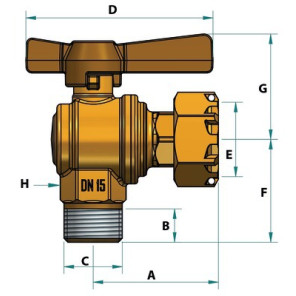 Robinet arrêt compteur équerre MF- DIFF - 110163