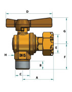 Robinet arrêt compteur équerre MF- DIFF - 110164