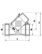 Filtre tamis en Y laiton F1/2"- DIFF - 110218 Filtre tamis en Y laiton F1/2"- DIFF - 110218
