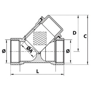 Filtre tamis en Y laiton F1"1/4- DIFF - 110221