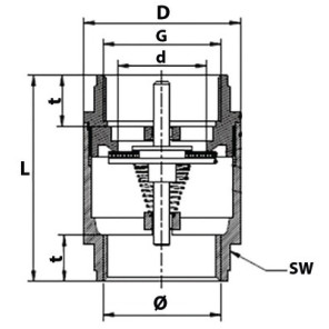Clapet de non retour obturateur nylon F1/2"- DIFF - 110237