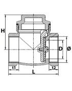 Clapet simple battant siège EPDM F1/2"- DIFF - 110256