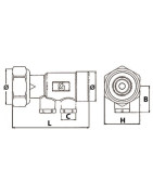 Clapet droit FT3/4"xM3/4" avec bouchon laiton court- DIFF - 110298