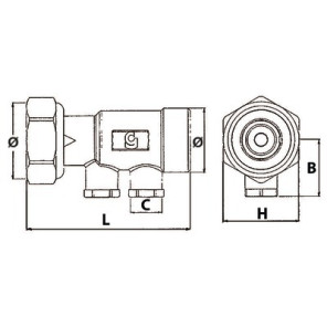 Clapet droit FT3/4"xM3/4" avec bouchon plastique long- DIFF - 110299