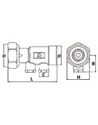 Clapet droit FT3/4"xM3/4" avec bouchon plastique long- DIFF - 110299