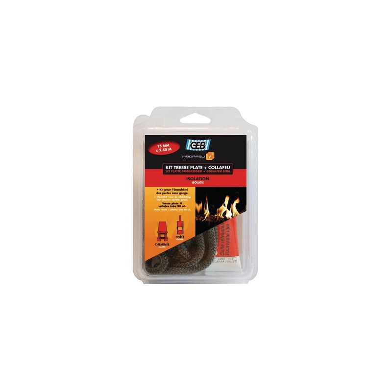 Kit tresse plate en fibre de verre L15mmx2,5m et COLLAFEU- GEB - 821594