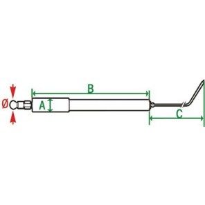 Ionisationselektrode kurz 48 hohler Körper- DIFF pour Bosch - 87168163540