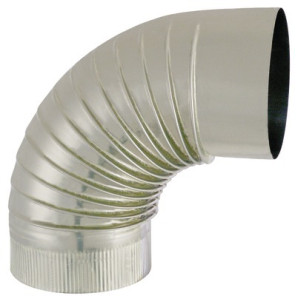 Rauchabzug aus rostfreiem Stahl 90° Winkel Durchmesser 125mm- ISOTIP JONCOUX - 032112