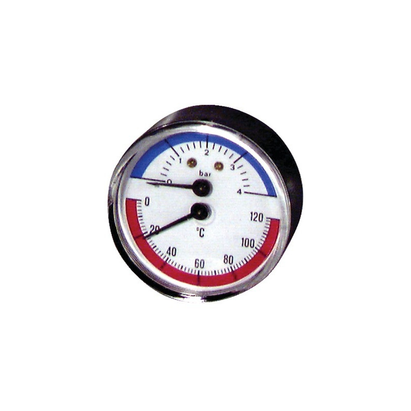 Runder Druckmesser 0 bis 120°C - 0 bis 4 bar Durchmesser 63mm- DIFF - 606030