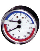 Runder Druckmesser 0 bis 120°C - 0 bis 4 bar Durchmesser 63mm- DIFF - 606030
