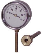 Runder radialer Tauchthermometer 0 bis 120°C Durchmesser 80mm Tauchtiefe 40- DIFF - 606079