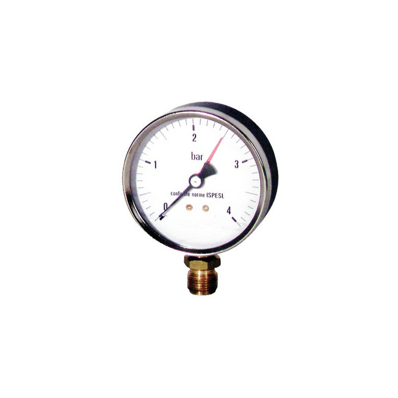 Druckmesser Wasser und Luft 0 bis 4 bar Durchmesser 80mm M3/8"- DIFF - 606120