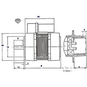 Standard Motor blank unbelüftet Motor AACO 60.2.75.32M- DIFF - 702105