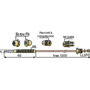 Thermocouple 6 raccords L1200mm- DIFF - 704216