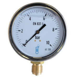 Druckmesser Heizöl Wasser Luft Druckmesser Glyzerin 0-10 bar Durchmesser 100mm- DIFF - 901406
