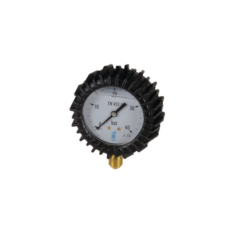 Runder Druckmesser 0 bis 40 bar Ø63mm M1/4" rostfreier Edelstahl Glyzerin mit Schutzabdeckung- DIFF - 901410