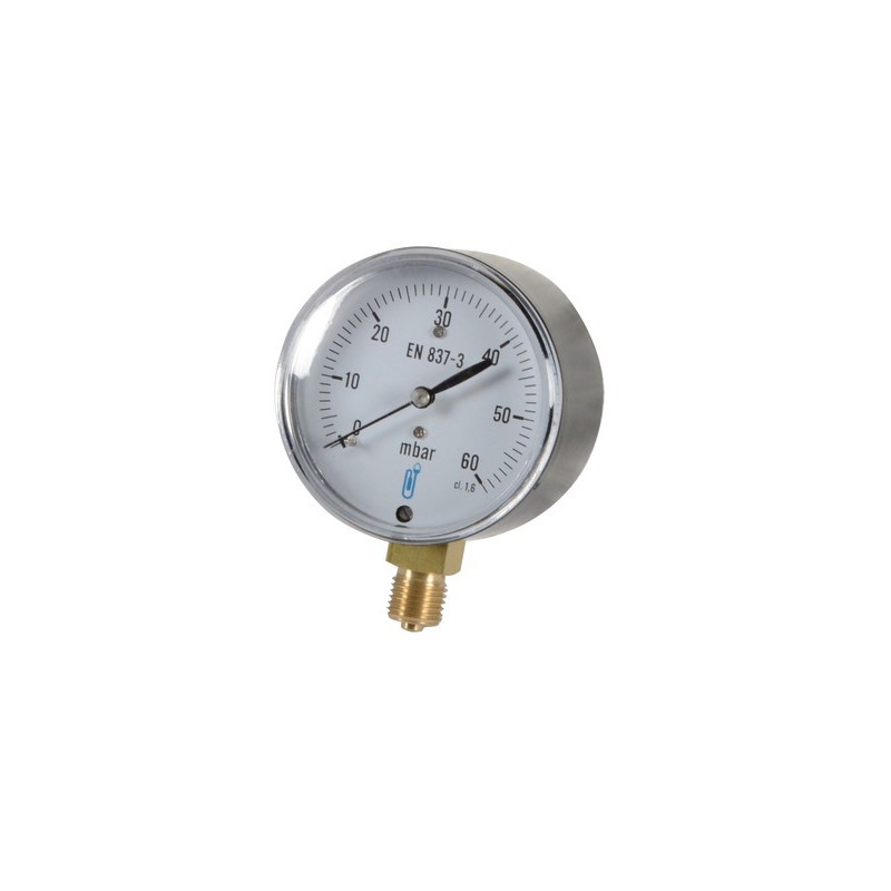 Runder Druckmesser 0 bis 60 mbar Durchmesser 63mm M1/4" mit Anzeige- DIFF - 901470
