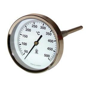 Runder Rauchthermometer 50 bis 500°C Durchmesser 80mm Fühler 30- DIFF - 902240