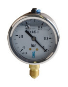 Runder Vakuummesser -1 bis 0 bar Durchmesser 63mm M1/4" Gehäuse aus rostfreiem Stahl mit Glyzerin ohne Schutz- DIFF - 902424 Runder Vakuummesser -1 bis 0 bar Durchmesser 63mm M1/4" Gehäuse aus rostfreiem Stahl mit Glyzerin ohne Schutz- DIFF - 902424
