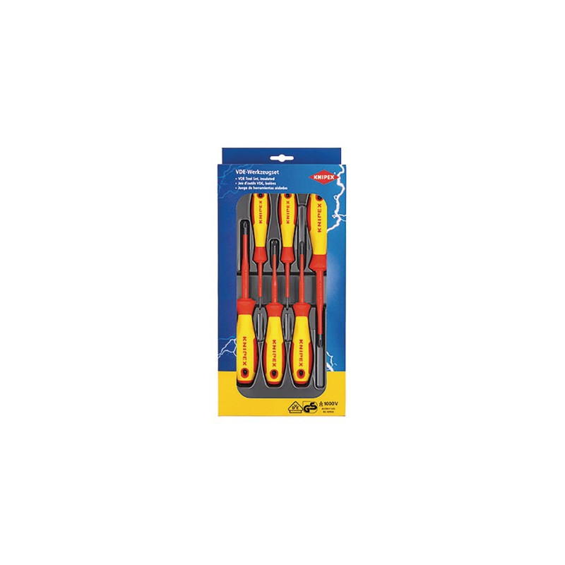 Jeu de 6 tournevis plat/PHILLIPS voltage 1000V- KNIPEX - 00 20 12 V01