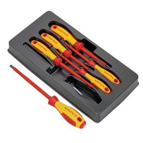Jeu de 6 tournevis plat/PHILLIPS voltage 1000V- KNIPEX - 00 20 12 V01
