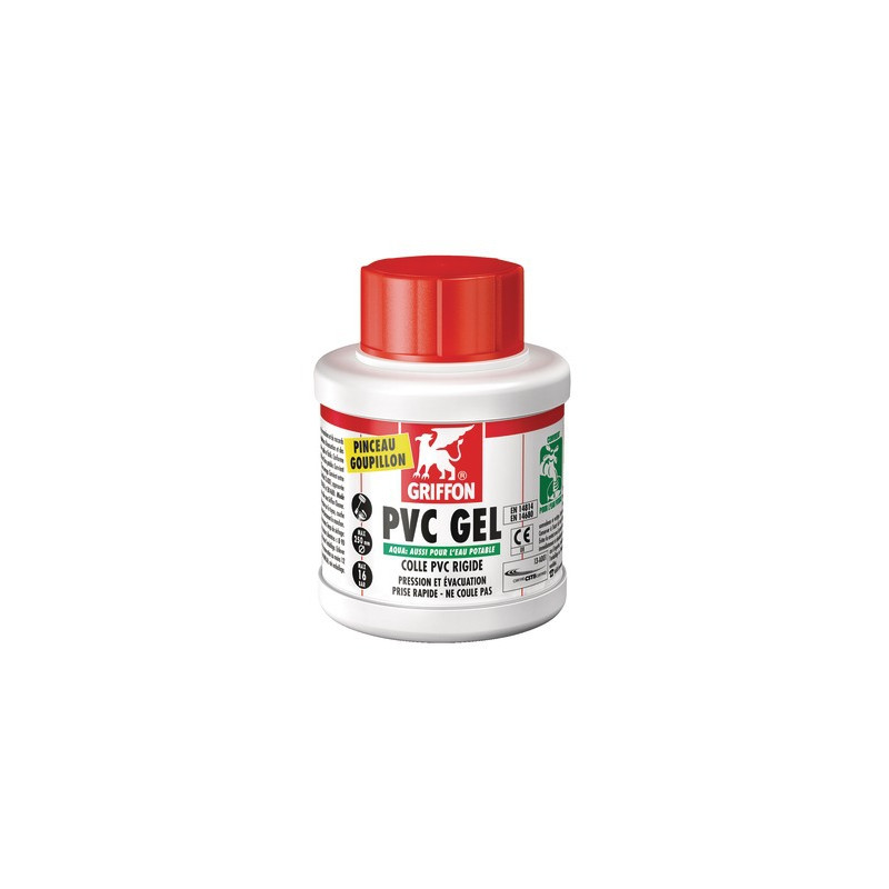 Colle PVC rigide à prise rapide GEL AQUA 250ml- GRIFFON - 6140214