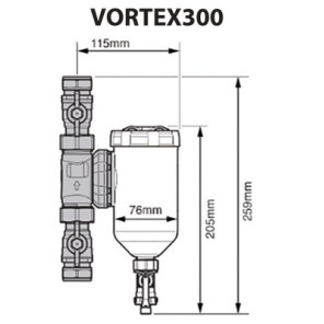 Filtre magnétique VORTEX500 28mm- SENTINEL - ELIMV500-GRP28-EXP