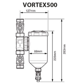 Filtre magnétique VORTEX500 M1"- SENTINEL - ELIMV500-GRP1M-EXP