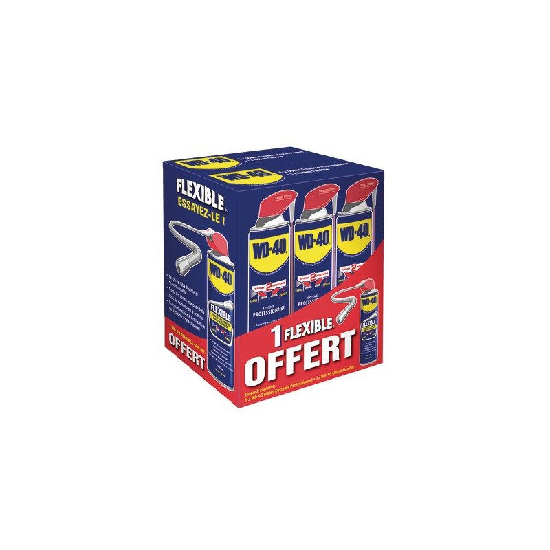 Pack promotionnel 5x 500 ml Système Professionnel + 1 x Flexible WD-40 400ml- WD40 - 33830/FOC  - (X6)