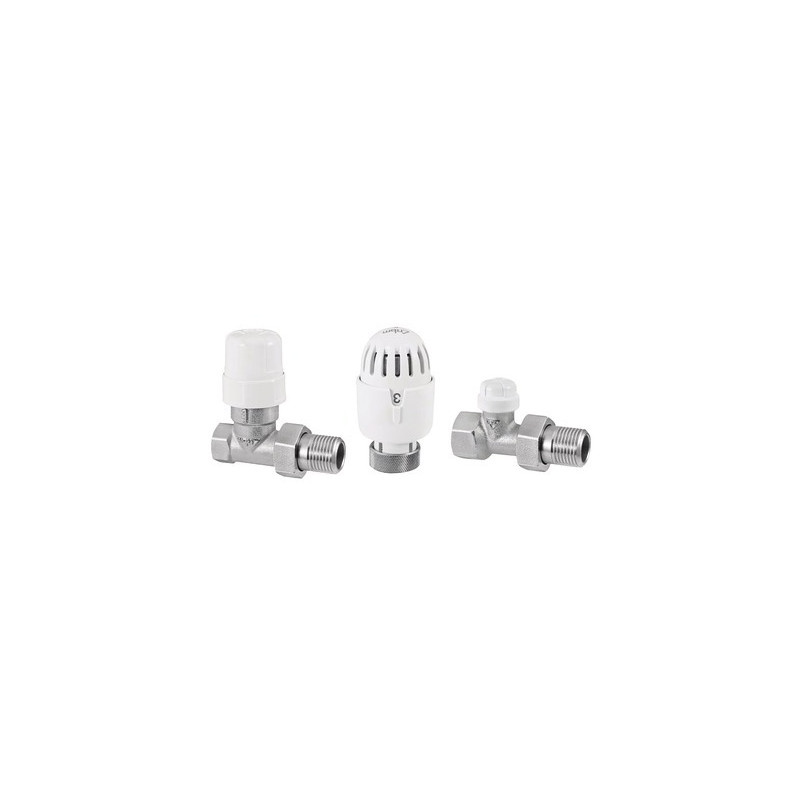 Kit robinet thermostatique droit F1/2" Blanc- RBM - 20790400