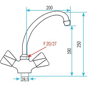 Baustellen-Armatur Spültischbatterie mit Belüfter- DIFF - 99027