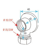 Armatur Wandbefestigung F1/2" bikonisch 12mm- DIFF - 99104