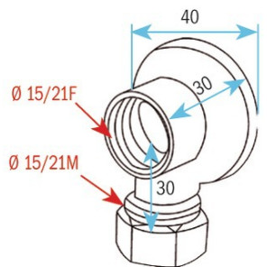 Armatur Wandbefestigung F1/2" Bördelrand 14mm- DIFF - 99107