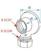 Armatur Wandbefestigung F1/2" Bördelrand 14mm- DIFF - 99107
