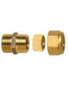 Raccord à bague droit M3/8" x tube 14mm- DIFF - 99129  - (X10)