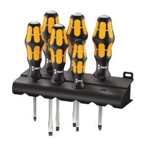 Jeu de tournevis Kraftform Wera : le tournevis-burin + Rack, 6 pièces- WERA - 05018282001