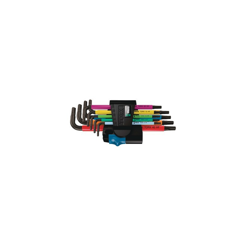 Multicolour HF 1 Clés mâles coudées TORX® HF avec fonction de retenue, 9 pièces- WERA - 05024179001