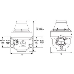 Réducteur ISOBAR FF3/4" capot composite ISO20FCC- ITRON - ISO20FCCMG