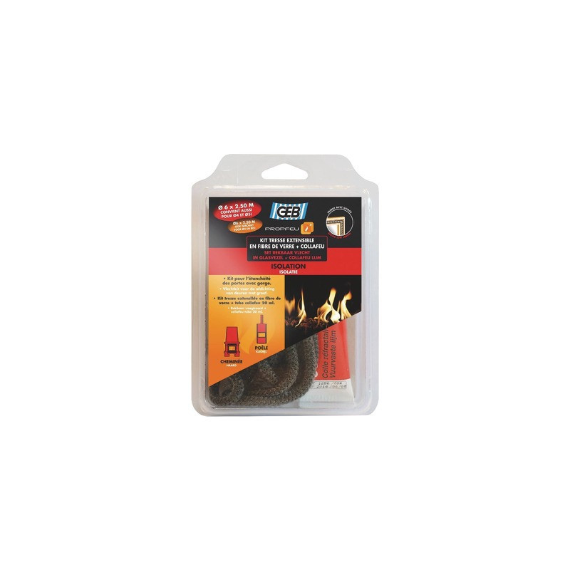 Kit tresse extensible fibre verre Ø6mmx2,5m et COLLAFEU- GEB - 821591