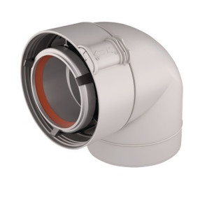 LEITUNG FÜR HEIZKESSEL MIT ENTLÜFTUNG 90° Winkel ALU/PVC weiß UBBINK 227233- UBBINK - 227233