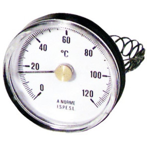 Rundes Thermometer mit Befestigung 0 bis 120°C Durchmesser 63mm- DIFF - 606050