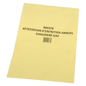 Carnet d'attestation gaz- ISOCLEAR - 904378