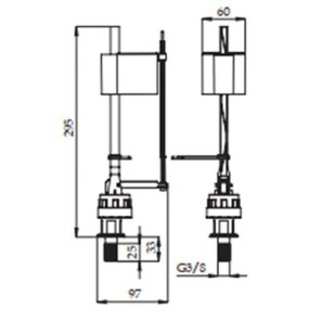 Robinet flotteur compact M3/8" bas raccord laiton non NF- ROI - 98941