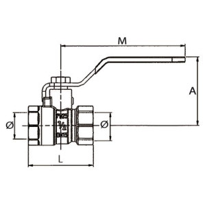 Vanne BS poignée plate FF 1/4"- DIFF - 110015