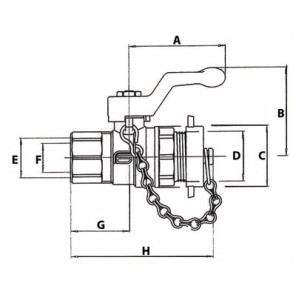 Robinet MM 1/2'' avec clé carré et bouchon 3/4"- EFFEBI - 2157N404