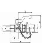 Robinet MM 1/2'' avec clé carré et bouchon 3/4"- EFFEBI - 2157N404